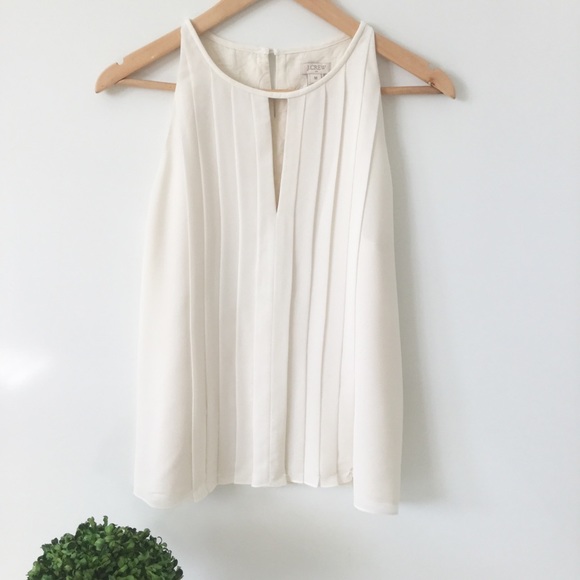 J. Crew Factory Tops - J CREW FACTORY Pleated Keyhole Top